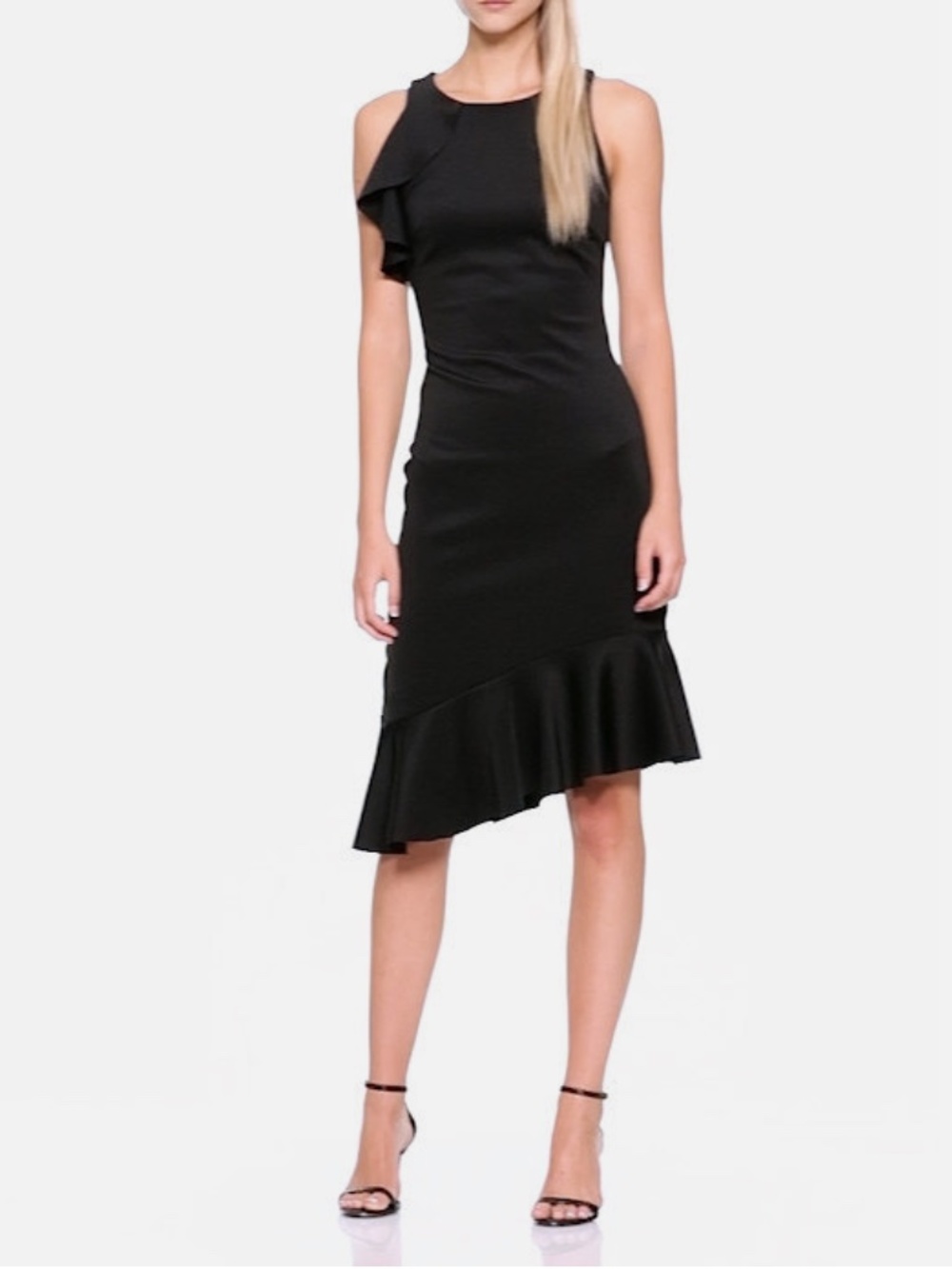 Banana Republic Sheath Dress Asymmetric Ruffles